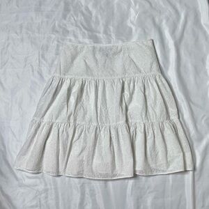 White Vintage Cotton Eyelet Skirt